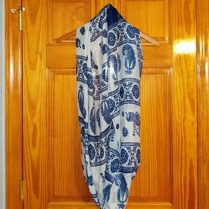 Blue elephant infinity scarf